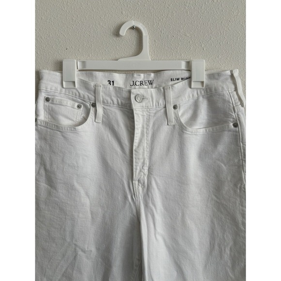 J.‎ Crew Slim Wide Leg Jeans  Women's Size 31   White Denim - Picture 3 of 14